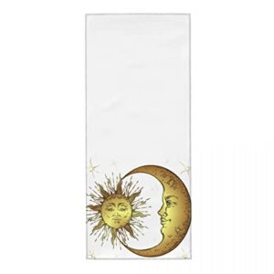 Hand Towels Boho Style Sun Moon Stars Fingertip Towel for Home Kitchen Swim Spa 12 X 27.5 Inches