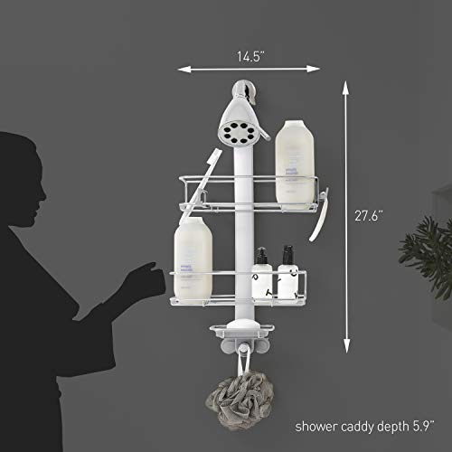 simplehuman Adjustable Shower Caddy, Stainless Steel and Anodized Aluminum