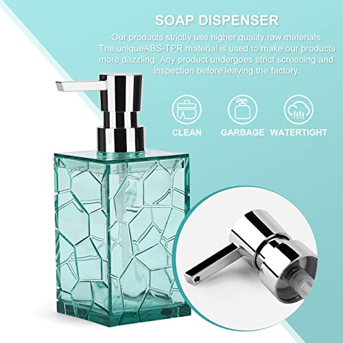 5 Piece Bathroom Accessories Set, Acrylic Bathroom Vanity Accessory Set with Toothbrush Holder Tumbler Lotion Dispenser Soap Dish Toilet Brush Set for Elegant Bathroom Decor and Gift Set (Blue)