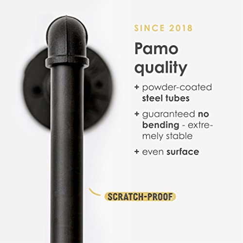 pamo Industrial Design garment rack - LAS Edge - freestanding Coat Rack for Walk-In Wardrobe Wall I Clothes Rack Made of Black Sturdy Pipes freestanding from Water Pipes