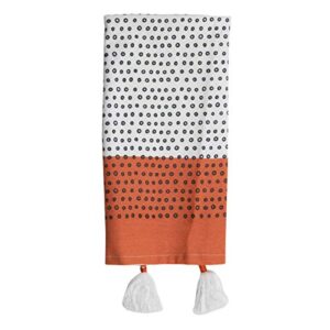 foreside home & garden multicolored polk dot 27 x 18 inch screen printed kitchen tea towel with hand sewn tassels