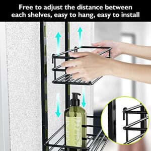 Orimade Over the Door Shower Caddy Adjustable Hanging Organizer Shelf Rack Rustproof with Hook,Shampoo Holder Bathroom Shelf with Soap Holder Basket with Suction Cup Extra Large, 5 Tier (US Patent)