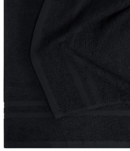 Utopia Towels Cotton Bleach Proof Salon Towels (16x27 inches) - Bleach Safe Gym Hand Towel (12 Pack, Black)