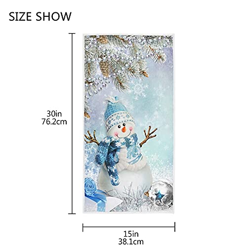 Winter Snowman Gifts Soft Hand Towels for Bathroom 30X15,Decorative Beautiful Snowflakes Kitchen Dish Fingertip Towels Washcloth for Guest Gift Home Family