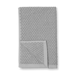 Amazon Basics Odor Resistant Textured Hand Towel, 16 x 26 Inches - 6-Pack, Light Gray