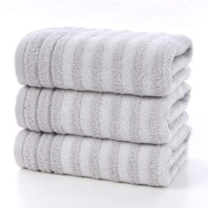 dyholiland hand towels for bathroom 100% cotton soft highly absorbent hand towel set, size 13" x 29" (gray, 3-pack)