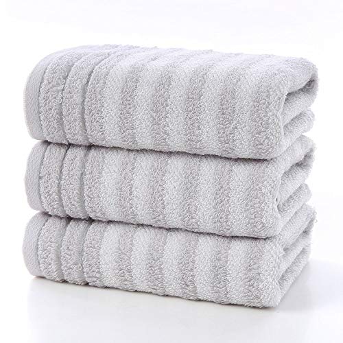 DYHOLILAND Hand Towels for Bathroom 100% Cotton Soft Highly Absorbent Hand Towel Set, Size 13" x 29" (Gray, 3-Pack)