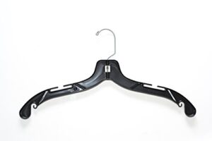 nahanco 2508 plastic dress hanger, t-shirt weight, 17", black (pack of 100)