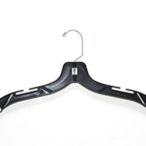 NAHANCO 2508 Plastic Dress Hanger, T-Shirt Weight, 17", Black (Pack of 100)