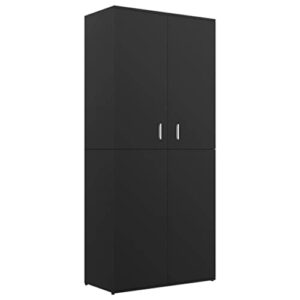 golinpeilo modern shoe storage cabinet with 2 doors, 6 shelves and a hanging rod, 31.5"x15.4"x70.1" wood shoe storage cabinet black for entryway, porch