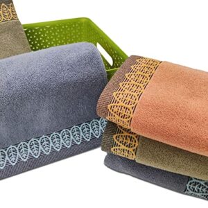 Heikrdo Ultra Absorbent & Soft Cotton Hand Towels(3-Pack,14x29inch) for Hand, Face, Gym and Spa (3-Colors)