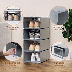 JONYJ 12 Pack Shoe Organizer, Clear Plastic Stackable Shoe Storage, Multifunctional Shoe Box