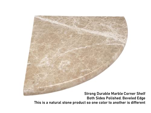 Premium Quality Marble Cappuccino Beige Shower Corner Shelf Floating Stone for Bathroom Caddy (1)