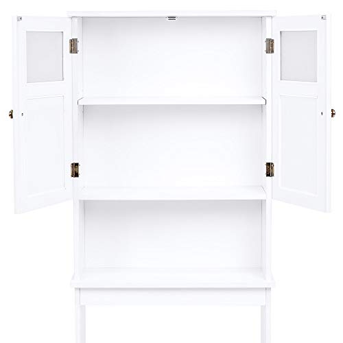 Best Choice Products Wooden Over-The-Toilet Space Saving Cabinet Shelf Tower Rack for Linens, Toiletry, White