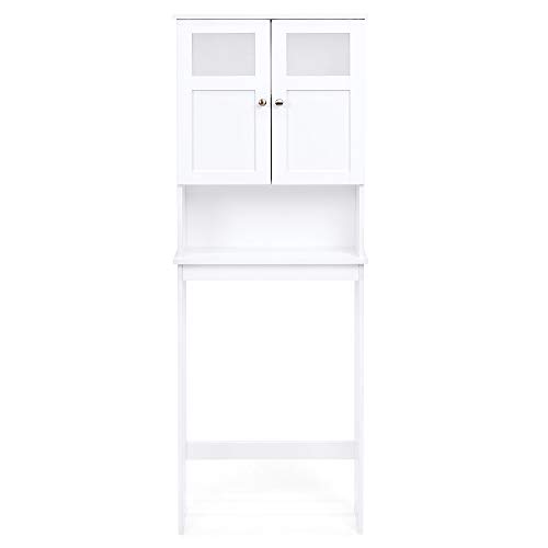 Best Choice Products Wooden Over-The-Toilet Space Saving Cabinet Shelf Tower Rack for Linens, Toiletry, White