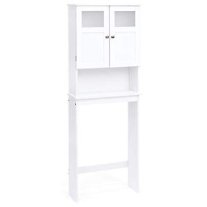 Best Choice Products Wooden Over-The-Toilet Space Saving Cabinet Shelf Tower Rack for Linens, Toiletry, White