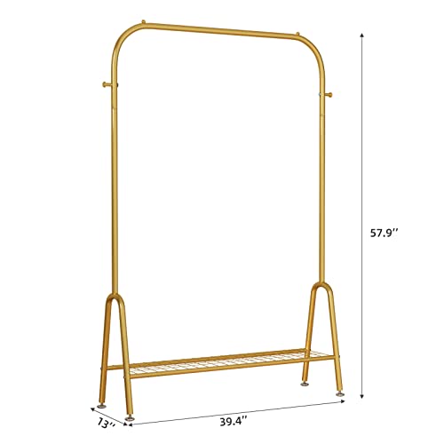 Grade one Gold Garment Rack Clothes Rack Metal Heavy Duty Drying Clothing Rack Metal Shoes Bags Clothes Organizer Storage Shelves