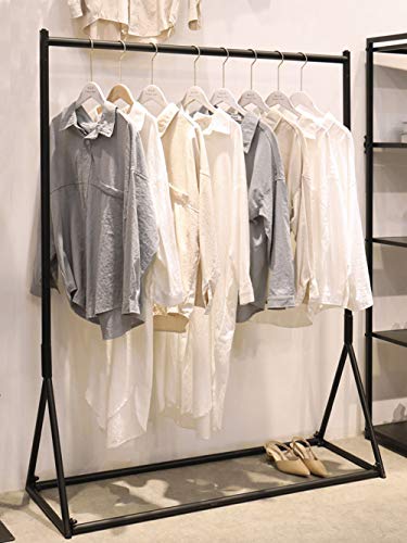 FONECHIN Industrial Pipe Clothing Rack for Clothing Display, Heavy Duty Garment Rack for Bedroom Retail Boutique Use (59" L)