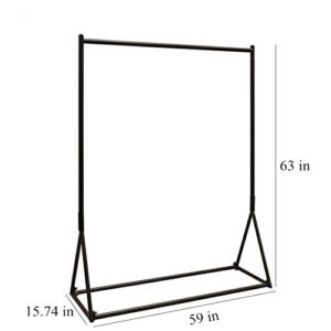 FONECHIN Industrial Pipe Clothing Rack for Clothing Display, Heavy Duty Garment Rack for Bedroom Retail Boutique Use (59" L)