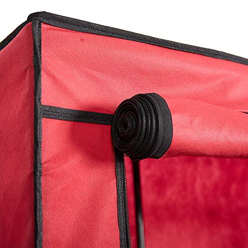 LUCKYERMORE Wardrobe Closet Portable Cloth Closets Organizer Clothes Storage with Hanging Rack and Removable Cover, Red