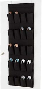 beeiee over the door shoe organizer, 20 pocket hanging shoe organizer,with sturdy hooks (black)