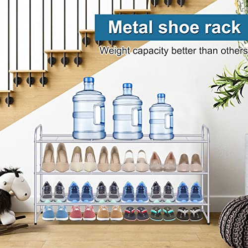 KIMBORA 4 Tier Shoe Rack & 3 Tier Metal Long Shoe Rack