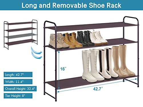 KIMBORA 4 Tier Shoe Rack & 3 Tier Metal Long Shoe Rack