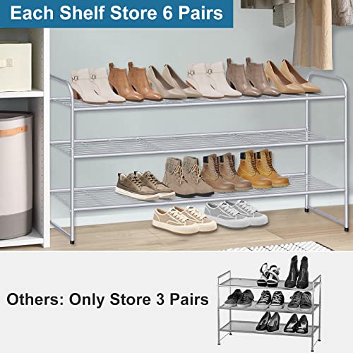 KIMBORA 4 Tier Shoe Rack & 3 Tier Metal Long Shoe Rack