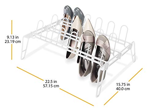 Whitmor 9 Pair Floor Shoe Rack, White