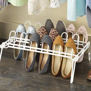 Whitmor 9 Pair Floor Shoe Rack, White