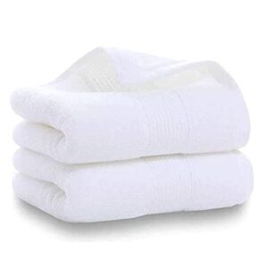 100% cotton hand towels 2 pack , salon thick bath hand towel,gym towel 14" x 30", face cloth, soft and absorbent washcloths set for home bathroom hotel (white)…