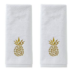 skl home by saturday knight ltd. gilded pineapple hand towel (2-pack), white, small