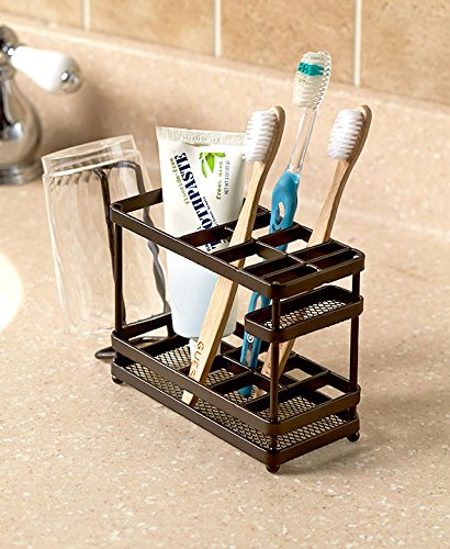 Metal Bathroom Countertop Organizer and Storage Tray - Bronze