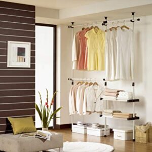 PRINCE HANGER, Double 2 Tier Hanger & Shelves, Clothing Rack, Closet Organizer, clothes rack, Closet system, Bedroom garment rack, Heavy Duty, PHUS-0053, Made in Korea