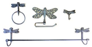 dragonfly cast iron bathroom accessory set 4 pc