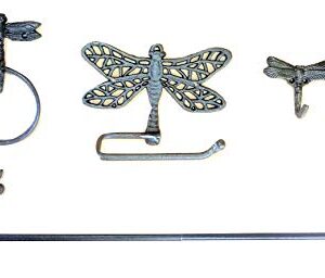 Dragonfly Cast Iron Bathroom Accessory Set 4 pc