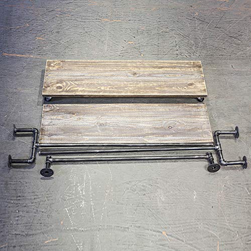 Industrial Pipe Clothing Rack on Wheels,Vintage Rolling Rack for Hanging Clothes,Retail Display Clothing Racks with Shelves,Wooden Garment Rack with Wheels,Heavy Duty Clothes Rack Cloths Coat Rack