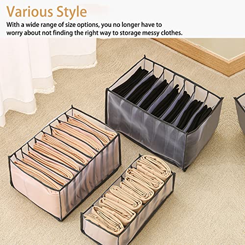 OHEMDI 1 Pack 7 Grids Medium Wardrobe Clothes Organizer Drawer Closet Clothes Organizer for Underwear and Socks for Women and Men