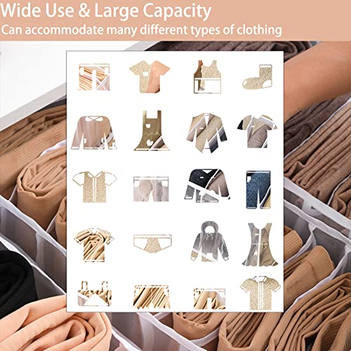 OHEMDI 1 Pack 7 Grids Medium Wardrobe Clothes Organizer Drawer Closet Clothes Organizer for Underwear and Socks for Women and Men