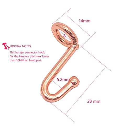 KOOBAY Clothes Hanger 72Pcs Connector Hooks Stable Hanger Rose Gold Metal Outfit Hangers Extender Clips Mini Cascading Hanger Hooks