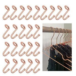 KOOBAY Clothes Hanger 72Pcs Connector Hooks Stable Hanger Rose Gold Metal Outfit Hangers Extender Clips Mini Cascading Hanger Hooks