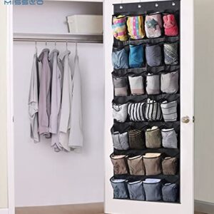 MISSLO 24 Large Mesh Pocket and 28 Large Pockets Hanging Shoe Organizer Over The Door Shoe Rack for Closet Door Storage Shoe Holder Hanger for Men