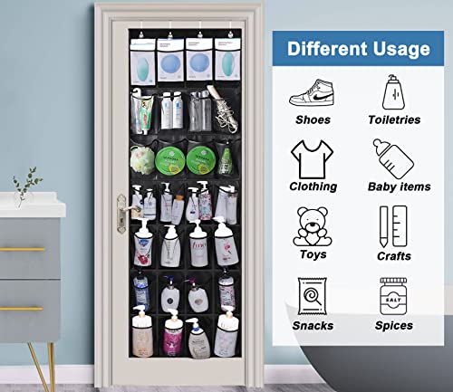 MISSLO 24 Large Mesh Pocket and 28 Large Pockets Hanging Shoe Organizer Over The Door Shoe Rack for Closet Door Storage Shoe Holder Hanger for Men