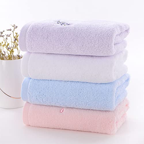 Pidada Hand Towel Set of 3 Embroidered Lavender Floral Pattern 100% Cotton Soft Absorbent Decorative Towel for Bathroom (Light Purple)