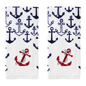 skl home americana anchor hand towel set, 16x25, 2 pack