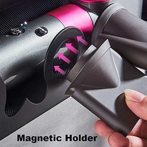 Wall Mount Holder for Dyson Airwrap Styler, for Dyson Supersonic Hair Dryer, Organizer Stand Storage Rack for Curling Iron Wand Barrels Brushes Diffuser Nozzles for Home Bedroom Bathroom