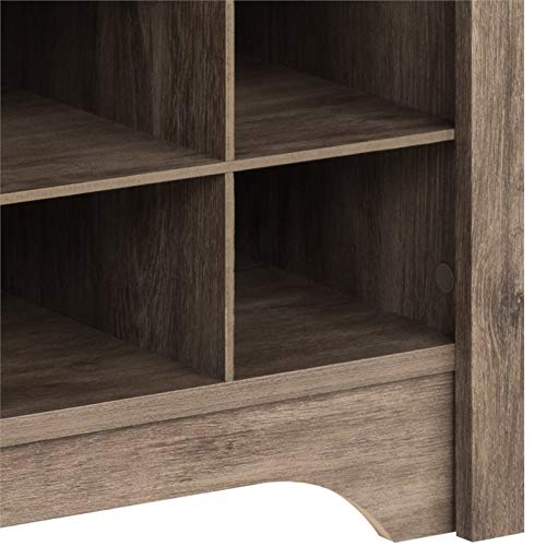 Pemberly Row Transitional 36 Cubby Wooden Shoe Cubby Console in Drifted Gray