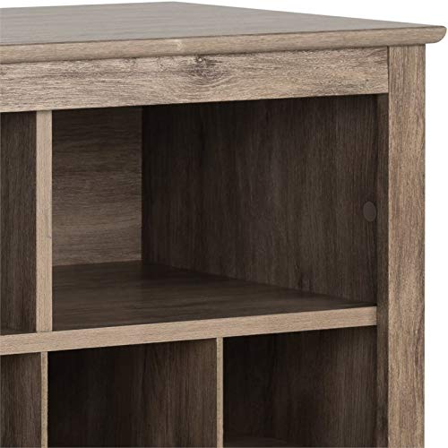 Pemberly Row Transitional 36 Cubby Wooden Shoe Cubby Console in Drifted Gray