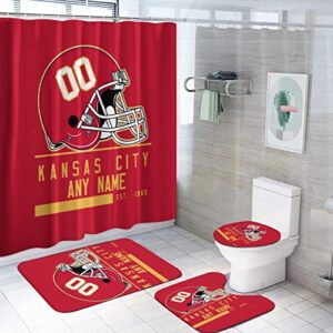 custom football style shower curtain 4pcs set personalized bathroom decor gift fashion modern home supplies