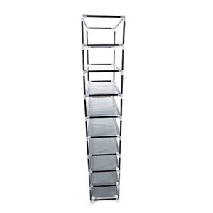 9 Tier Shoe Rack with Dustproof Cover, 63 Inches High Free Standing Shoes Organizer, Narrow Shoe Storage Rack for Closet, Entryway, Hallway, Living Room, 20-Pair, Easy to Assemble